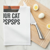 面白い黒猫 Pspsps ヴィンテージサンセットデザイン_1 キッチンタオル (四つ折り)
