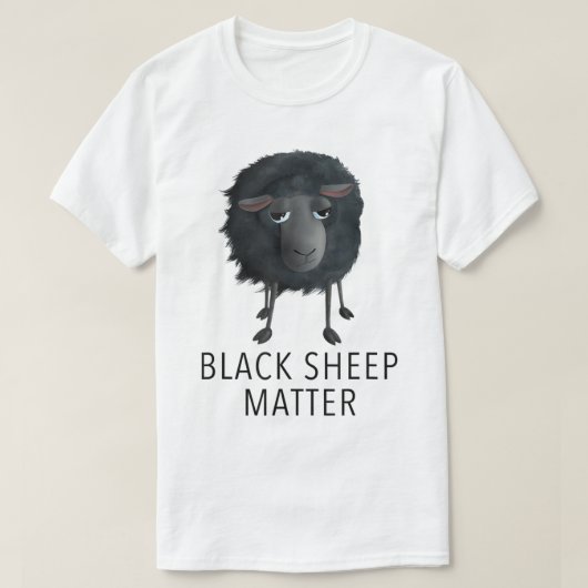 面白い黒羊の名言デザイン Tシャツ (デザイン正面)