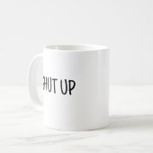 面白い黙れ コーヒーマグカップ (正面左)