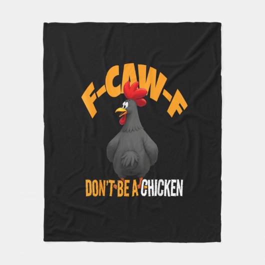 面白いF-Caw-F ニワトリじゃない F-Caw-F オンドリ フリースブランケット (正面)