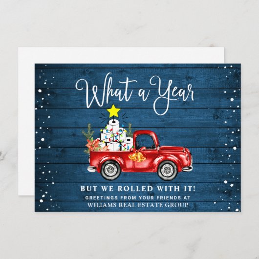 面白い1年のクリスマス企業 シーズンカード (正面/裏面)