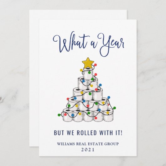 面白い1年のクリスマス企業 シーズンカード (正面/裏面)