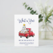 面白い1年のクリスマス企業 ポストカード (スタンド正面)