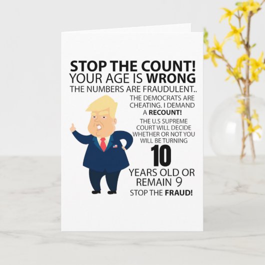 面白い10歳の誕生日プレゼント お誕生日おめでとう カード (黄色い花)