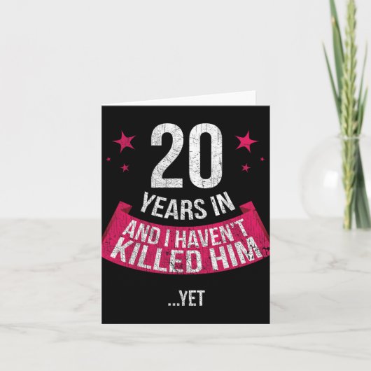 面白い20周年結婚記念日妻ギフトTシャツ2 カード (正面)