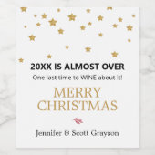 面白い2025年ももう終わり ゴールドスター ホリデー ワインラベル (シングルラベル)