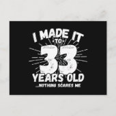 面白い33歳の誕生日名言 皮肉な33歳 ポストカード (正面)