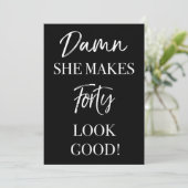 面白い40歳の誕生日パーティー 招待状 (スタンド正面)