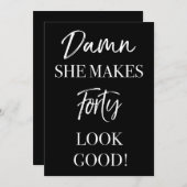 面白い40歳の誕生日パーティー 招待状 (正面/裏面)