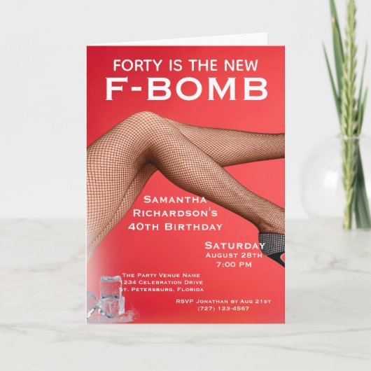 面白い40歳は新しいF爆弾レディース カード (正面)