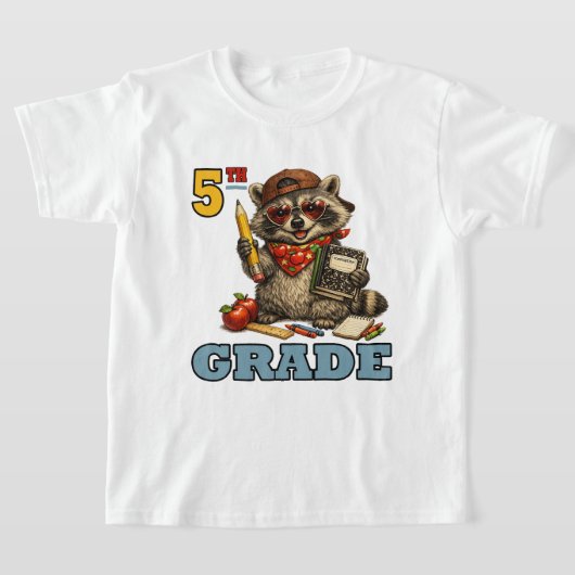 面白い5年生の野生のアライグマ Tシャツ (レイダウン)