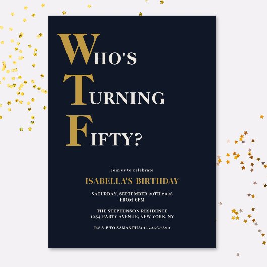 面白い50歳の誕生日おめでとうWTF 招待状