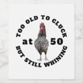 面白い50歳の誕生日 おとろえぎみなぎりニワトリパーティ ワインラベル (シングルラベル)