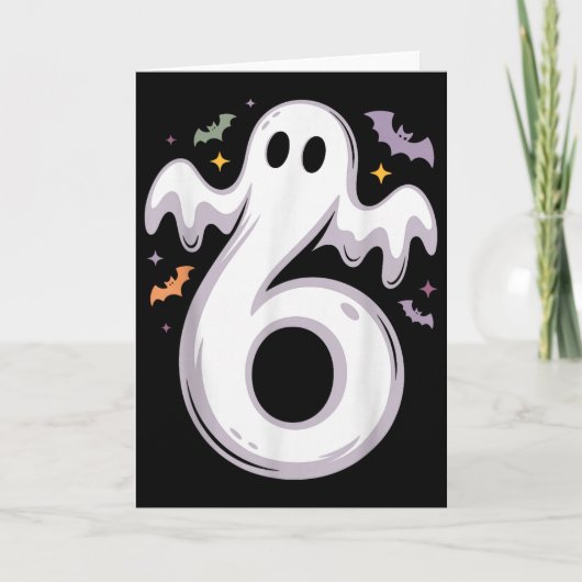 面白い6幽霊ミーム ハロウィンコスチューム マッチングデザイン カード (正面)