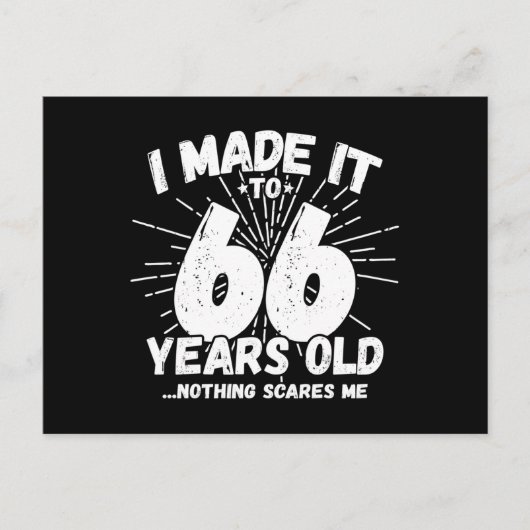面白い66歳の誕生日名言 皮肉な66歳 ポストカード (正面)