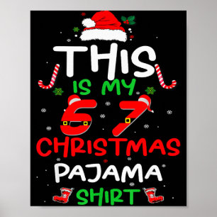 面白い67クリスマスパジャマTシャツシックスセブンメームブレ ポスター