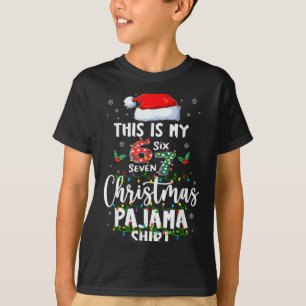 面白い67クリスマスパジャマTシャツシックスセブンメームブレ Tシャツ