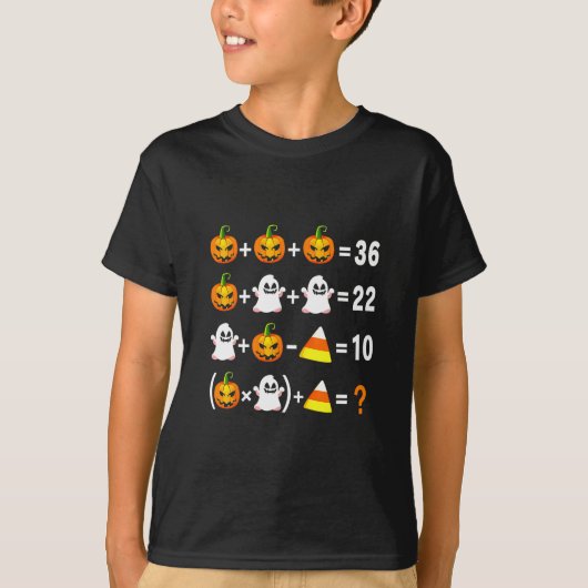 面白い67ミームカボチャゴースト数学教師ハロウィン Tシャツ (正面)