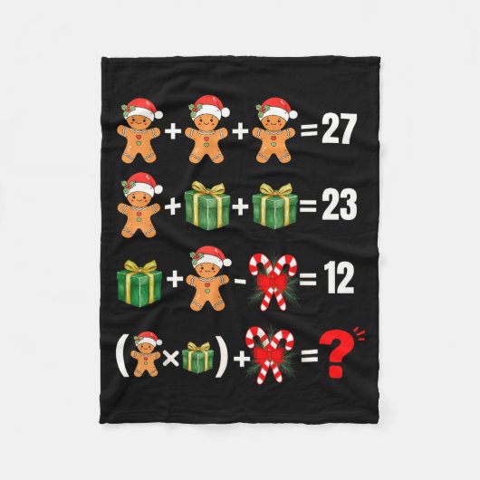面白い67ミームキャンディメリーサンタ数学教師クリスマス フリースブランケット (正面)