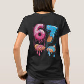 面白い67ミームドーナツアイスクリームGen Alphaスラング Tシャツ (裏面)
