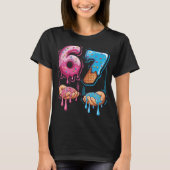 面白い67ミーム ドーナツ アイスクリーム Gen Alpha スラング Tシャツ (正面)