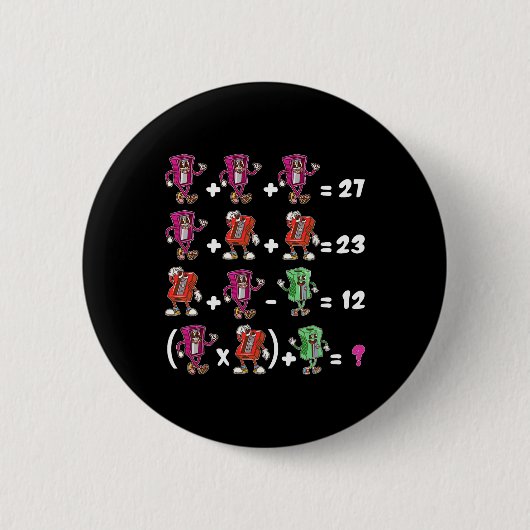 面白い67ミーム 学校 数学の先生 六七 パズル 缶バッジ (正面)