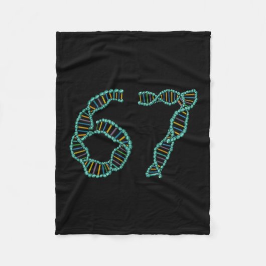 面白い67数字のミームDNA複製分子科学 フリースブランケット (正面)