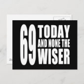 面白い69歳の誕生日 : 今日で69歳、まだ気づいてないらしい ポストカード (正面/裏面)