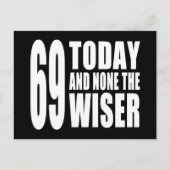 面白い69歳の誕生日 : 今日で69歳、まだ気づいてないらしい ポストカード (正面)