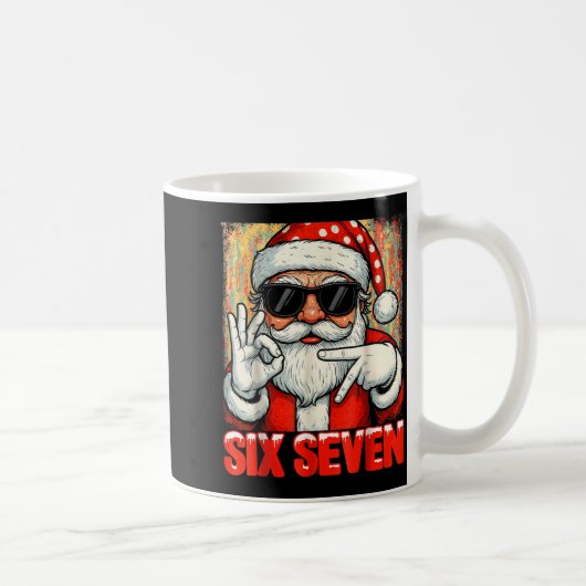 面白い6 7のミームクリスマスおもしろサンタの名言 6 コーヒーマグカップ (右)