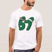 面白い6 7エルフの帽子 クリスマス Tシャツ (正面)