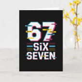 面白い6 7 六 七 ミーム カード (黄色い花)