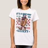 面白い7月4日のグリジーが嫌な日 Hot Dog Tシャツ (正面)