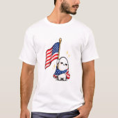 面白い7月4日の疲れたアメリカキャラクター Tシャツ (正面)