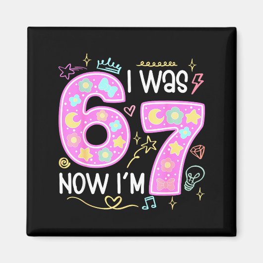 面白い7歳の誕生日 僕は6歳、今は7歳だ メメT マグネット (正面)