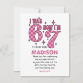 面白い7歳の誕生日 | 「6歳から7歳へ」パーティー サンキューカード (正面)