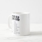 面白い70歳のテキストコード コーヒーマグカップ (正面左)