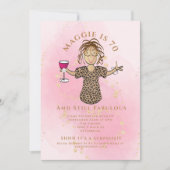 面白い70歳の誕生日 ブラッシュゴールド 70歳でもまだまだ素敵 誕生日 招待状 (正面)