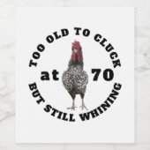 面白い70歳の誕生日　丘を越えた雄鶏パーティー ワインラベル (シングルラベル)