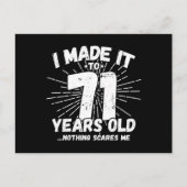 面白い71歳の誕生日名言 皮肉な71歳 ポストカード (正面)
