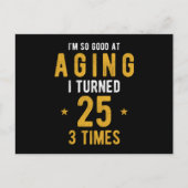 面白い75歳の誕生日ギフトメッセージ ポストカード (正面)