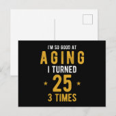 面白い75歳の誕生日メッセージ ポストカード (正面/裏面)