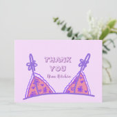 面白い いたずら 紫のランジェリー ブラガール ありがとう サンキューカード (スタンド正面)