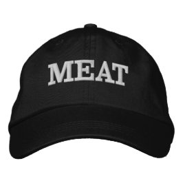 面白い おもしろグッズ MEAT 刺繍入りキャップ