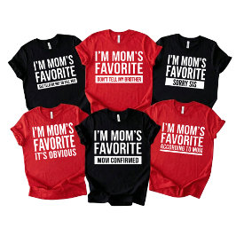 面白い お母さんのお気に入りの息子 娘 兄弟姉妹 Tシャツ