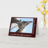 面白い、かわいいキリンの記念日、最もかわいいカップル カード (黄色い花)