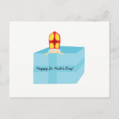 面白い かわいい シント・ニコラス オランダ シンタークラース 子供 アート ポストカード (正面)