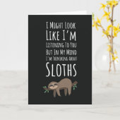 面白い かわいい ナマケモノ ラバー カード 動物 ユーモア (黄色い花)