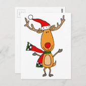 面白い かわいい ルドルフ 赤鼻のトナカイ ポストカード (正面/裏面)