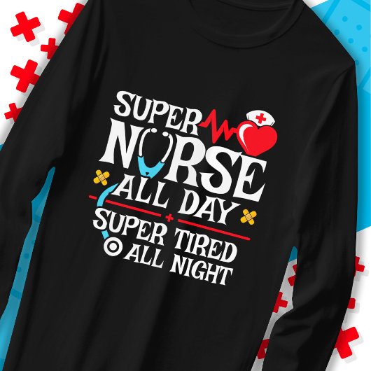 面白い かわいい 超 疲れた 看護師の日常 交代勤務 夜勤 Tシャツ